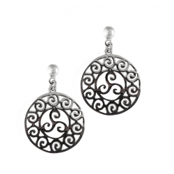 Pendiente Triskel Plata con tuercas