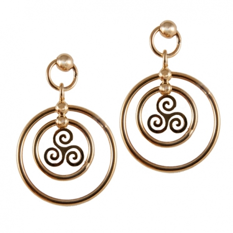 Pendiente Triskel Plata con tuercas