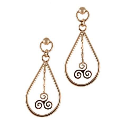 Pendiente Triskel Plata con tuercas